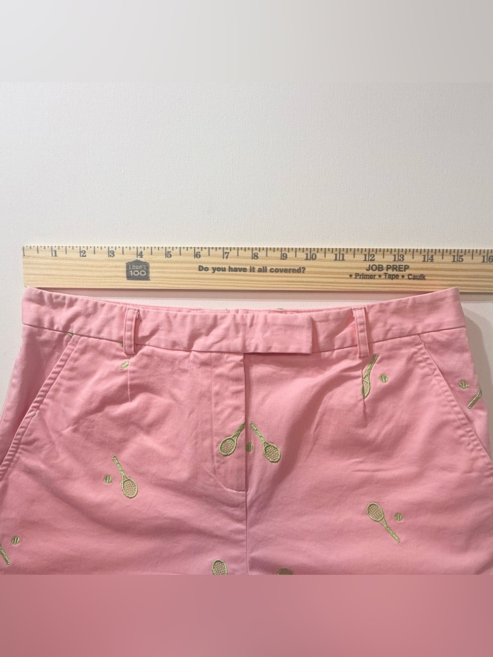 Lilly Pulitzer Pink Tennis Racquet Embroidered Shorts Size 8 Preppy - Picture 9 of 11